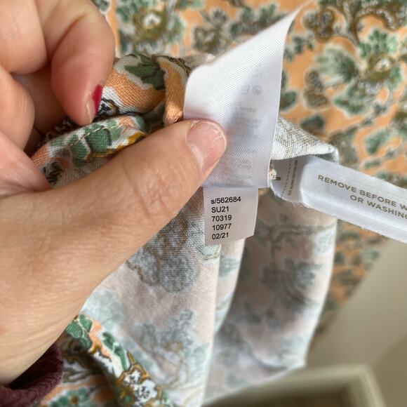 Ann Taylor Floral Ruffle Strap Midi Dress Size 14 Pink Green Spring - Picture 7 of 10